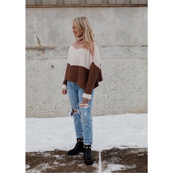 POL Canyon Rose Color Block Oversized Chenille Sweater Size Large - Picture 6 of 16